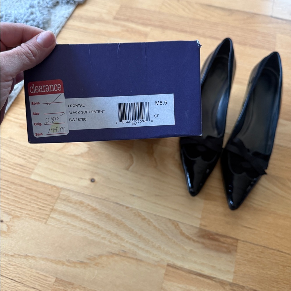 stuart weitzman frontal Black soft patent